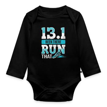 13.1 Been There Run That - Coureur de semi-marathon - Body Bébé bio manches longues - noir - Devant