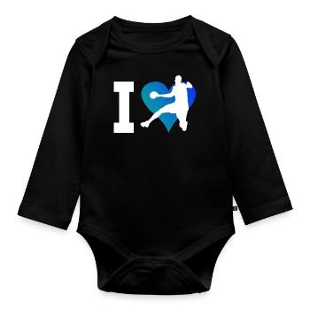 Joueurs de handball Joueurs de handball Jeux de handball - Body Bébé bio manches longues - noir - Devant