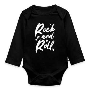 Rock and roll - Body Bébé bio manches longues - noir - Devant