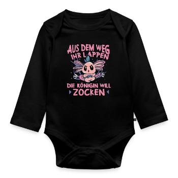 Aus Dem Weg Ihr Lappen der König Will Zocken Gamer - Baby Bio-Langarm-Body - Schwarz - Vorne