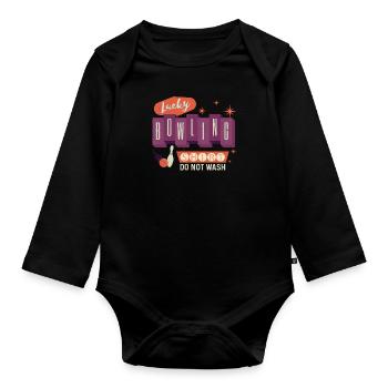 Ceci est ma chemise de bowling chanceux - Ne pas laver - Body Bébé bio manches longues - noir - Devant