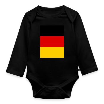 Germany Flag Germany German Flag German - Organic Longsleeve Baby Bodysuit - black - Front