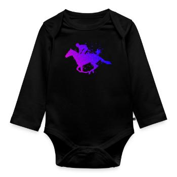 Dressour Racing Women's Hunting Horse Riding - Organic Longsleeve Baby Bodysuit - black - Front