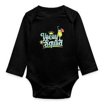 Voyage de vacances d’été Famille et amis Vacay Squad - Body Bébé bio manches longues - noir - Devant
