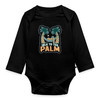 Vacay Mode Sonnenbrille und Ananas für den Urlaub - Baby Bio-Langarm-Body - Schwarz - Vorne