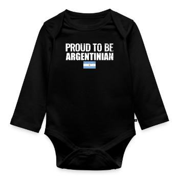 Fier d’être argentin Argentine Argentine - Body Bébé bio manches longues - noir - Devant
