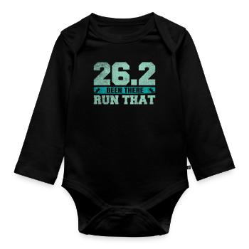 26.2 Been There Run That - Coureur de marathon complet - Body Bébé bio manches longues - noir - Devant