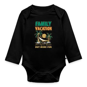 Vacances régulières mais plus amusantes - Vacances en famille - Body Bébé bio manches longues - noir - Devant