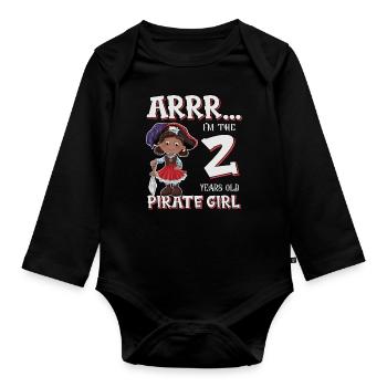 Pirate Boy 2 ans pirate 2ème anniversaire - Body Bébé bio manches longues - noir - Devant