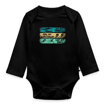 Drôle de dicton de triathlon - Body Bébé bio manches longues - noir - Devant