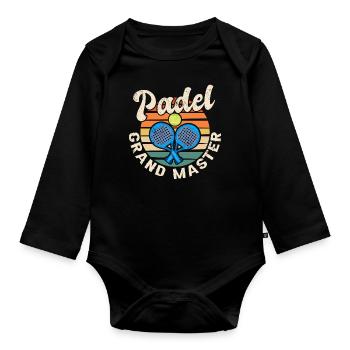 Cool Retro Crossing Rackets Padel Grand Master - Baby Bio-Langarm-Body - Schwarz - Vorne
