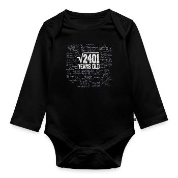 Square Root of 2401 Math Nerd 49th Birthday - Organic Longsleeve Baby Bodysuit - black - Front