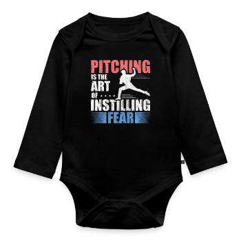 Lancer est l’art d’instiller la peur Baseball - Body Bébé bio manches longues - noir - Devant