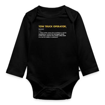 Tow Truck Operator Definition Tow Truck Operator - Baby Bio-Langarm-Body - Schwarz - Vorne