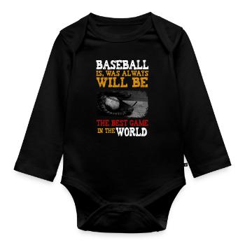 Le baseball est le meilleur jeu au monde - Body Bébé bio manches longues - noir - Devant