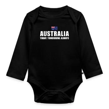 Australia Today Tomorrow Always Australia Rugby - Organic Longsleeve Baby Bodysuit - black - Front