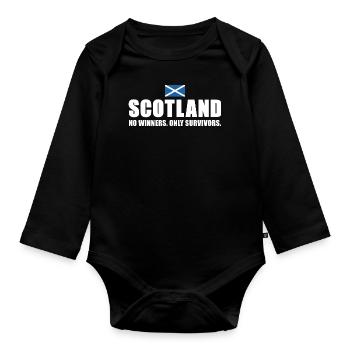 Ecosse Pas de vainqueurs seulement des survivants Ecosse Rugby - Body Bébé bio manches longues - noir - Devant