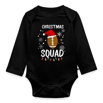 Christmas Squad - Organic Longsleeve Baby Bodysuit - black - Front