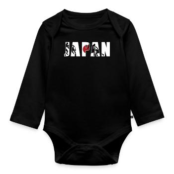 Japan Rugby - Baby Bio-Langarm-Body - Schwarz - Vorne