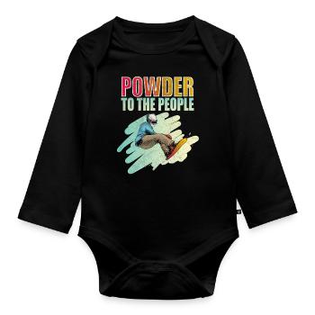 Powder To The People Snowboarding - Body Bébé bio manches longues - noir - Devant