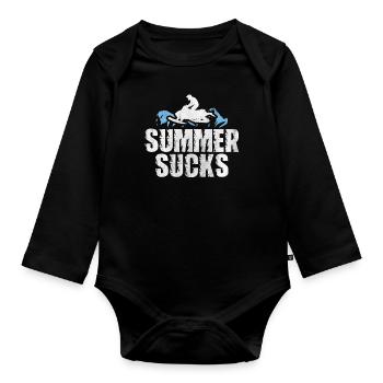 Summer Sucks Motorschlitten - Baby Bio-Langarm-Body - Schwarz - Vorne