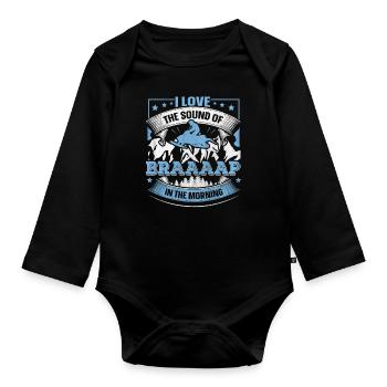 I Love The Sound Of Braaaap Snowmobile Riding - Organic Longsleeve Baby Bodysuit - black - Front
