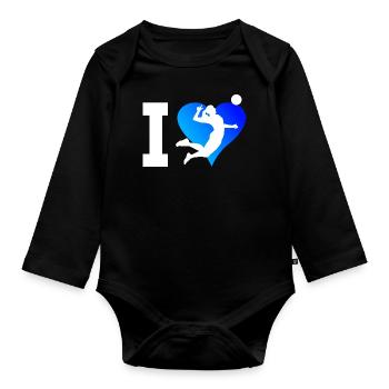 Jeux de volleyball féminin Joueurs de volleyball masculins - Body Bébé bio manches longues - noir - Devant
