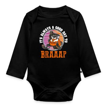 Its Always A Good Day To Braaaap Snowmobiles - Organic Longsleeve Baby Bodysuit - black - Front