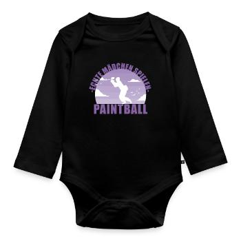 Paintball Paintballerin Gotcha Mädchen Geschenk - Baby Bio-Langarm-Body - Schwarz - Vorne
