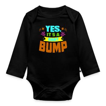 Mère Enceinte Bébé Nourrisson T-shirt Maman - Body Bébé bio manches longues - noir - Devant