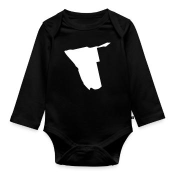 Namibia Landkarte Flagge - Baby Bio-Langarm-Body - Schwarz - Vorne