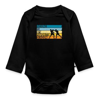 Boxing Is My Favorite Season - Baby Bio-Langarm-Body - Schwarz - Vorne