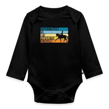 Equestrian Is My Favorite Season - Baby Bio-Langarm-Body - Schwarz - Vorne