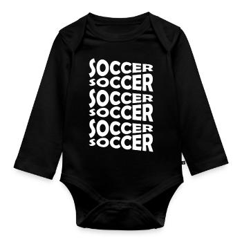 Fußball Soccer - Organic Longsleeve Baby Bodysuit - black - Front
