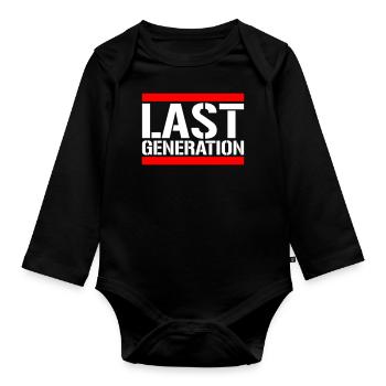 Letzte Generation | Farben änderbar - Baby Bio-Langarm-Body - Schwarz - Vorne