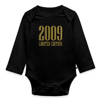 2009 Édition Limitée Anniversaire Cadeau Femme Mari - Body Bébé bio manches longues - noir - Devant