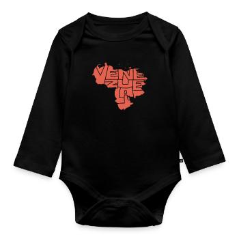 République du Venezuela Caraïbes Amérique du Sud Cadeau amusant - Body Bébé bio manches longues - noir - Devant