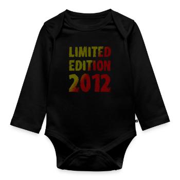 2012 Édition Limitée Anniversaire Cadeau Femme Mari - Body Bébé bio manches longues - noir - Devant