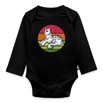 Schneeleopard - Baby Bio-Langarm-Body - Schwarz - Vorne