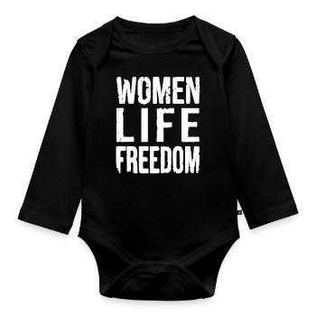 Women life freedom - Body Bébé bio manches longues - noir - Devant