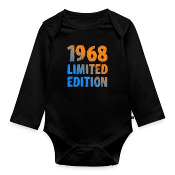 1968 Limited Edition Birthday Gift Wife Husband - Organic Longsleeve Baby Bodysuit - black - Front