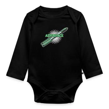 Rocket Vintage Espace - Body Bébé bio manches longues - noir - Devant
