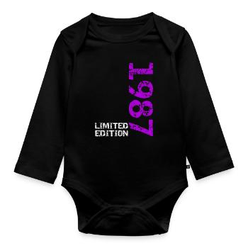 1987 édition limitée anniversaire cadeau femme mari - Body Bébé bio manches longues - noir - Devant