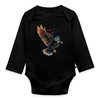 EAGLE IM FLUG - Baby Bio-Langarm-Body - Schwarz - Vorne