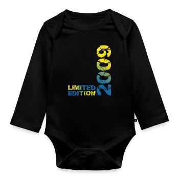 2009 Édition Limitée Anniversaire Cadeau Femme Mari - Body Bébé bio manches longues - noir - Devant