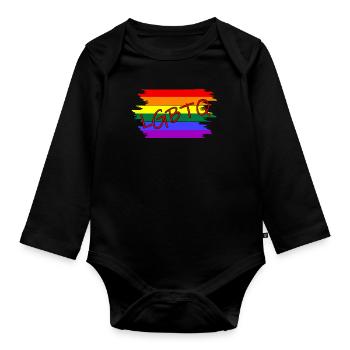 LGBTQ Gay Pride CSD - Baby Bio-Langarm-Body - Schwarz - Vorne