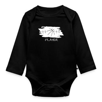 Basketball Player Streetball - Baby Bio-Langarm-Body - Schwarz - Vorne