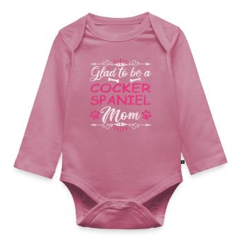Maman de chien heureuse d’être une maman Cocker Spaniel - Body Bébé bio manches longues - mauve - Devant
