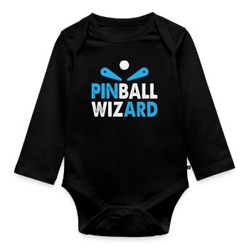 Pinball machine white blue Pinball Wizard Flipper - Organic Longsleeve Baby Bodysuit - black - Front