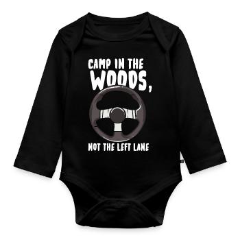Camp In The Woods Nicht die linke Spur - Baby Bio-Langarm-Body - Schwarz - Vorne
